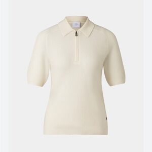 Bogner Cream Short-Sleeve Zip Polo
